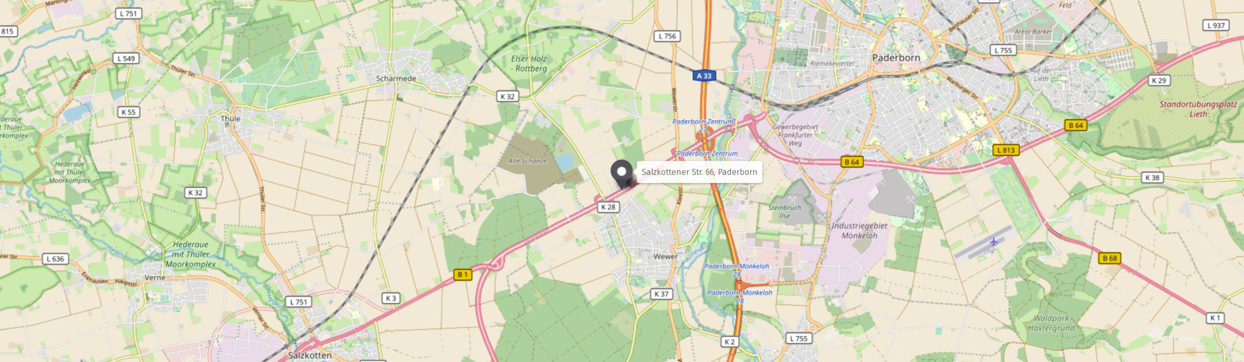 Salzkottener Str. 66, 33106 Paderborn. (c) OpenStreetMap